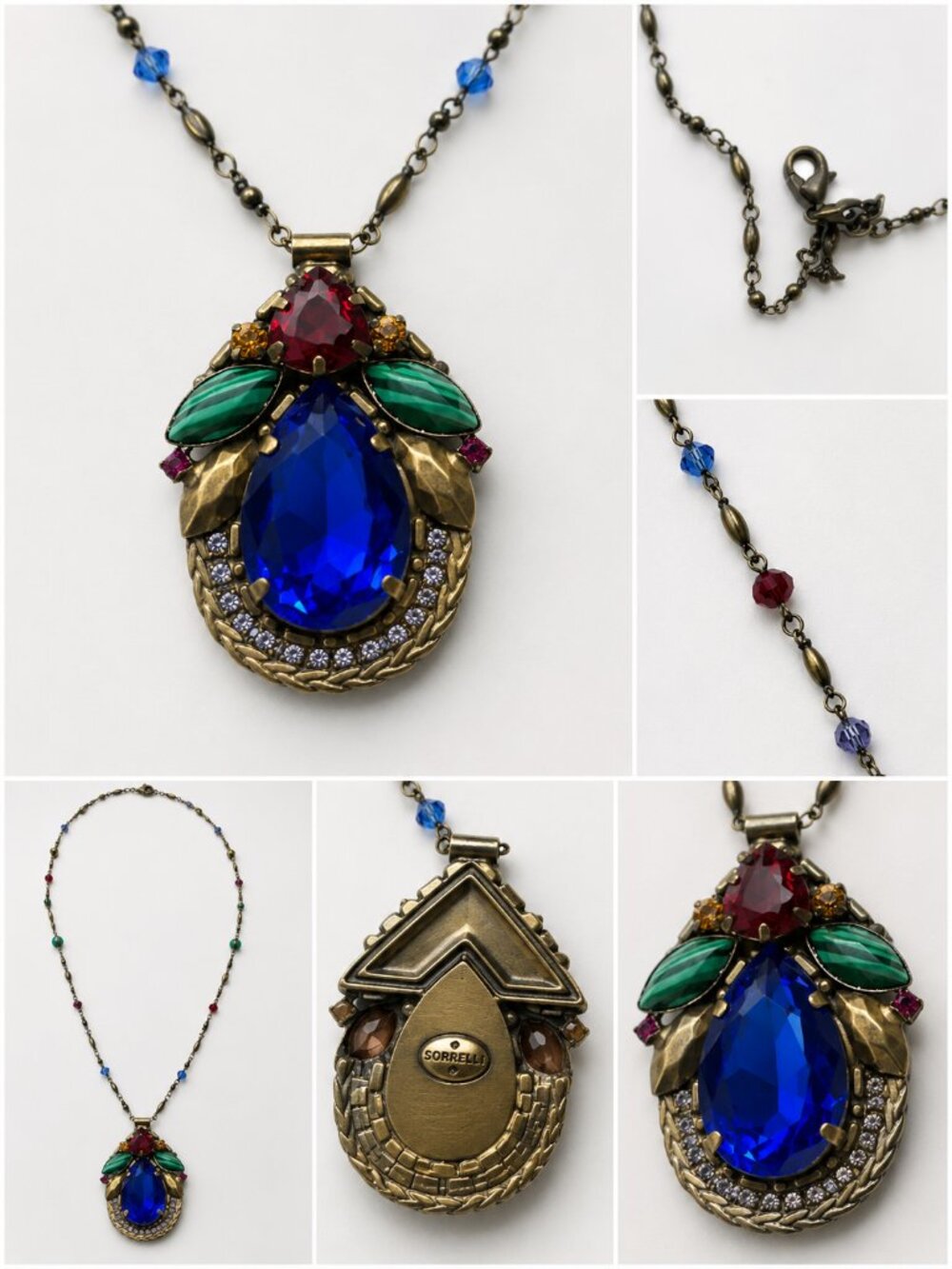 Sorrelli Blue and Red Pendant Necklace